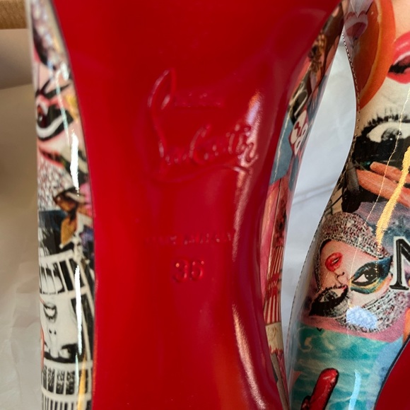 Christian louboutin hot chick xtian multi color patent stiletto sz 36 - Picture 7 of 9